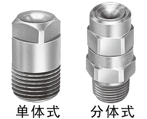 單體式實心錐噴嘴，雙體式實心錐噴嘴